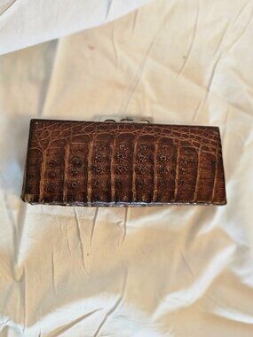 100% Brown Crocodile Skin Clutch